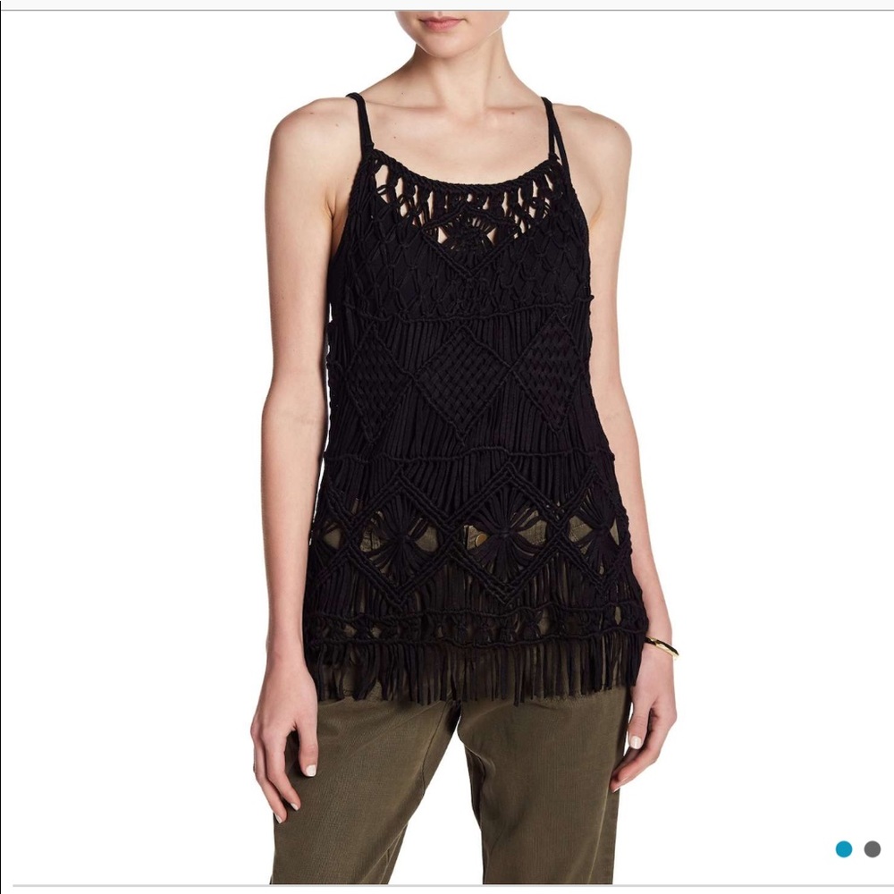 NWT Willow & Clay Macrame fringe tank